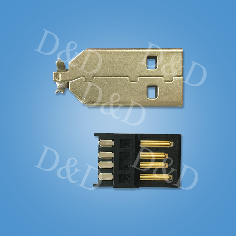 USB-A公短體兩件式-黑色